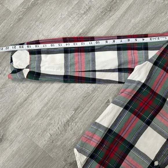 Victoria's Secret Flannel PJ Pajama Set White Red Green Plaid Size Small - Picture 7 of 16